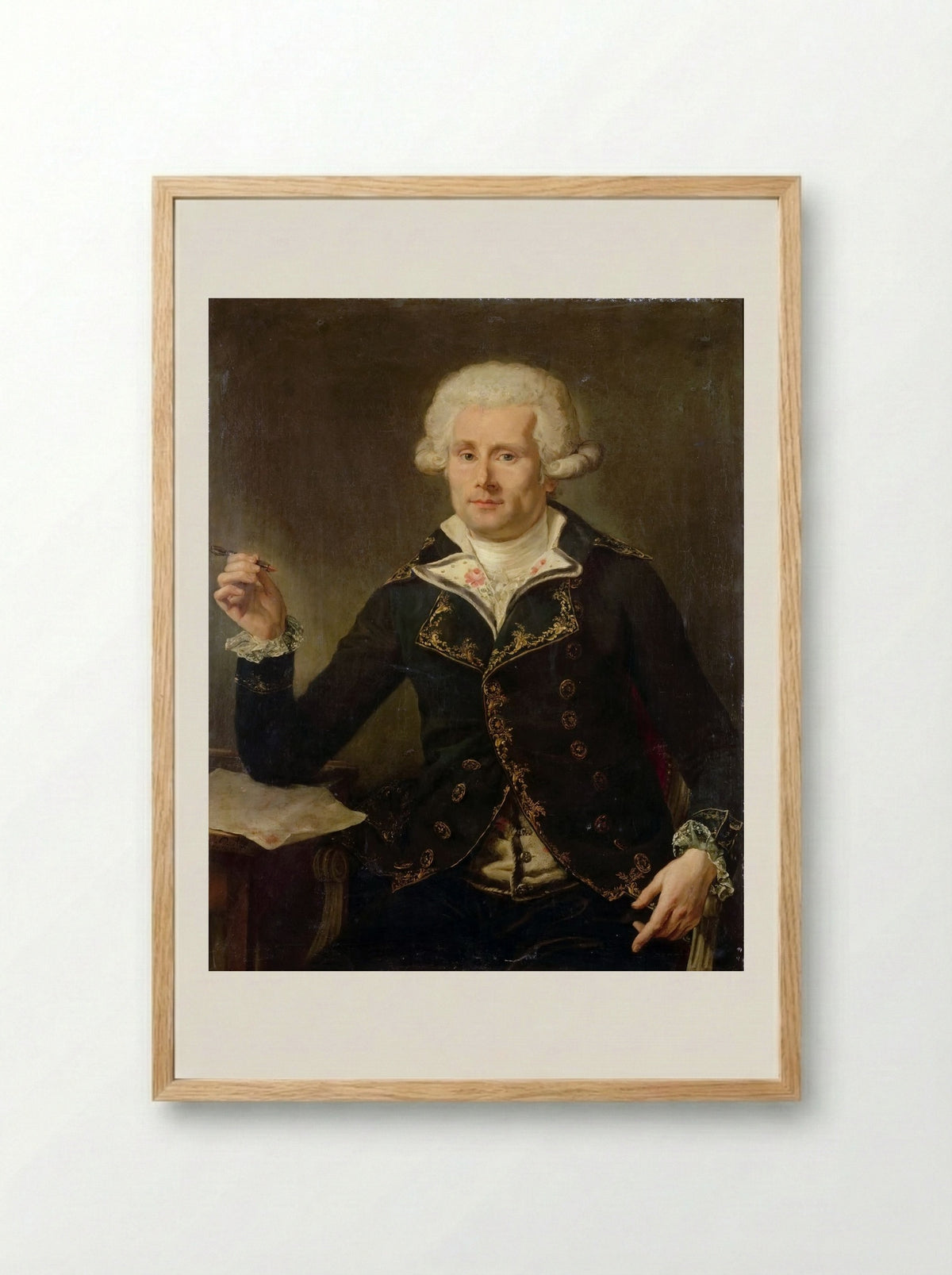 Portrait of Louis Antoine de Bougainville - Joseph Ducreux - Framed Print Wood