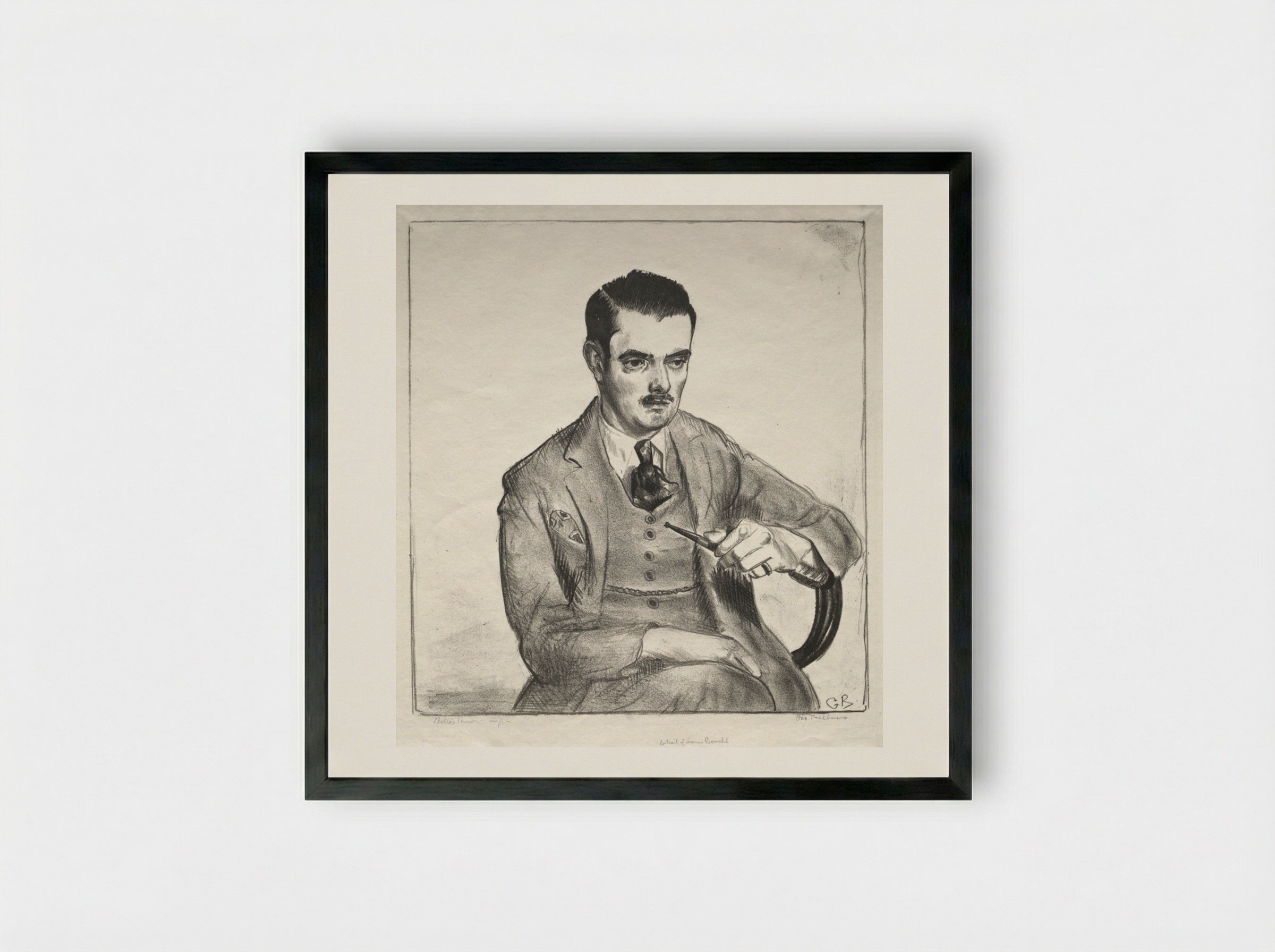 Portrait of Louis Bouché - George Bellows - Framed Print Black