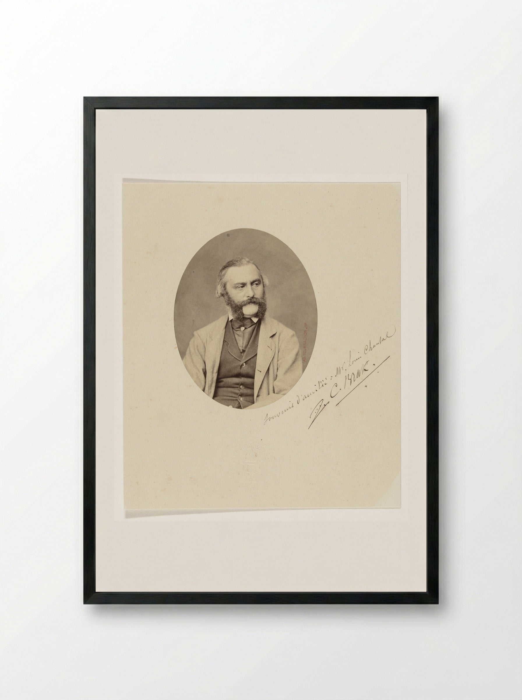 Portrait of Louis Chantal - Louis Chantal - Framed Print Black