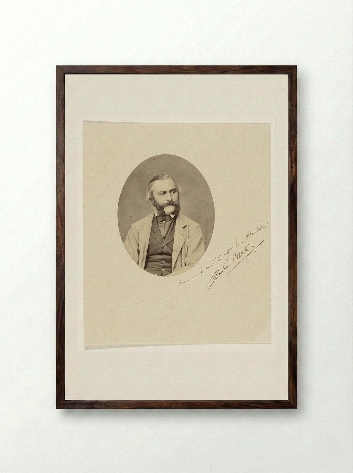 Portrait of Louis Chantal - Louis Chantal - Framed Print Dark Wood