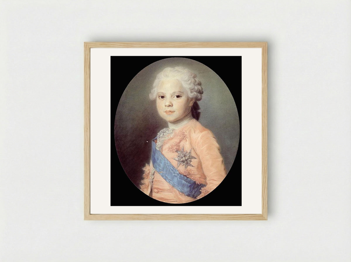 Portrait of Louis, Dauphin of France - Maurice Quentin de La Tour - Framed Print Wood