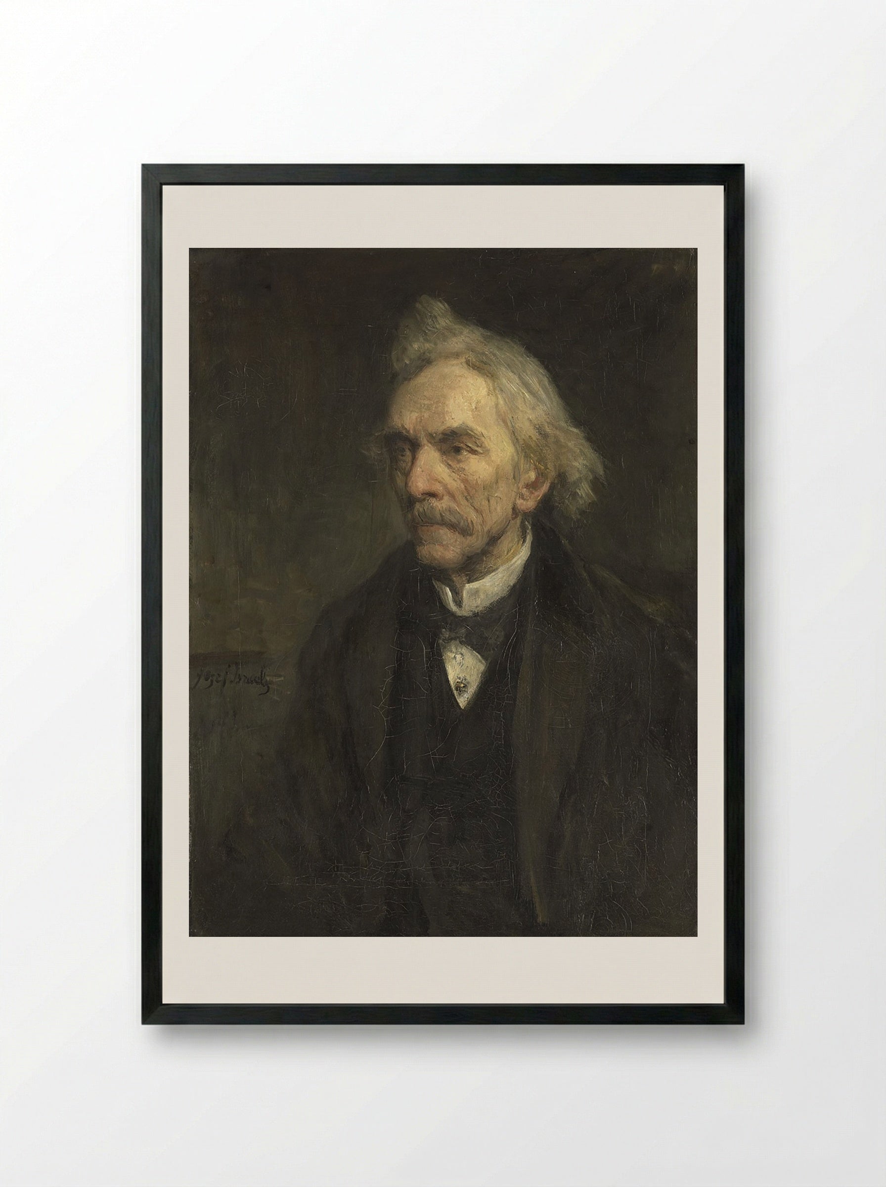 Portrait of Louis Jacques Veltman - Jozef Israëls - Framed Print Black