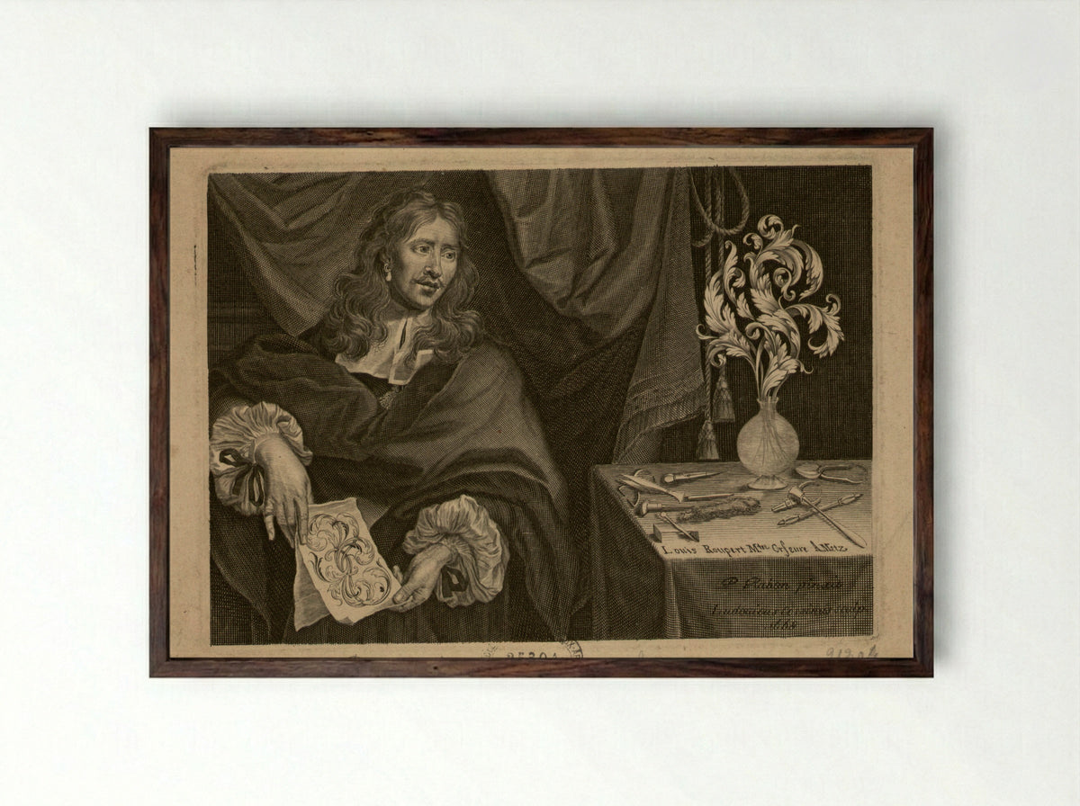 Portrait of Louis Roupert - Louis Cossin - Framed Print Dark Wood