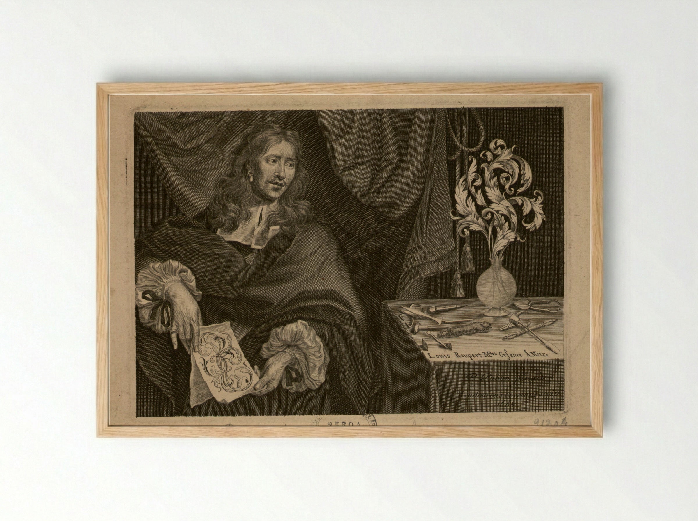 Portrait of Louis Roupert - Louis Cossin - Framed Print Wood