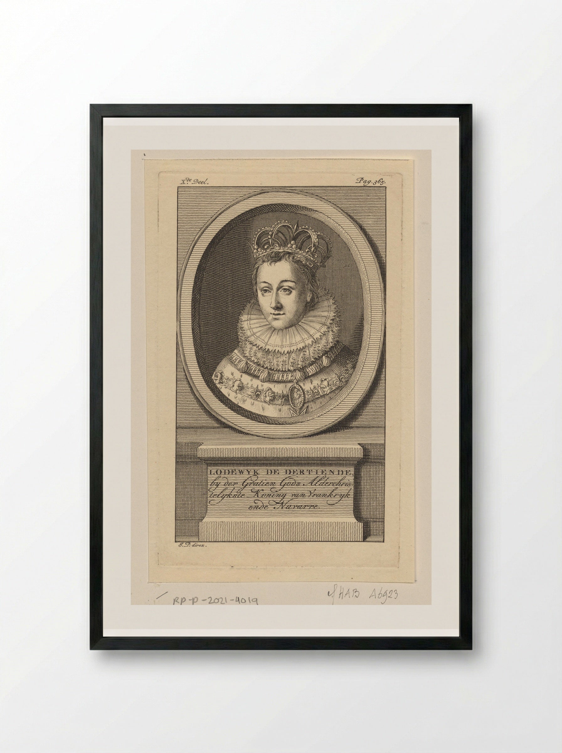 Portrait of Louis XIII of France - Jan Punt - Framed Print Black