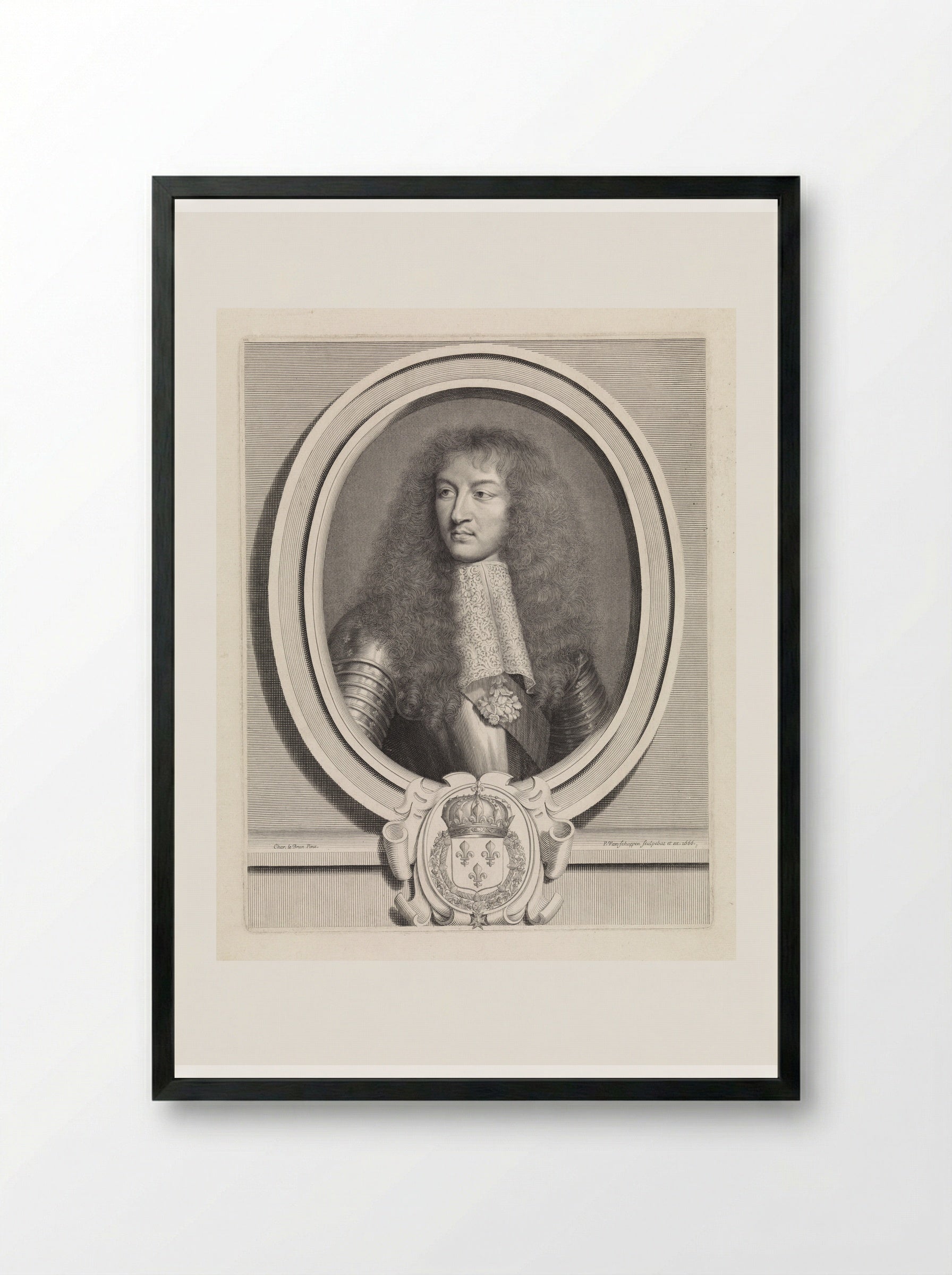 Portrait of Louis XIV - Pieter van Schuppen - Framed Print Black