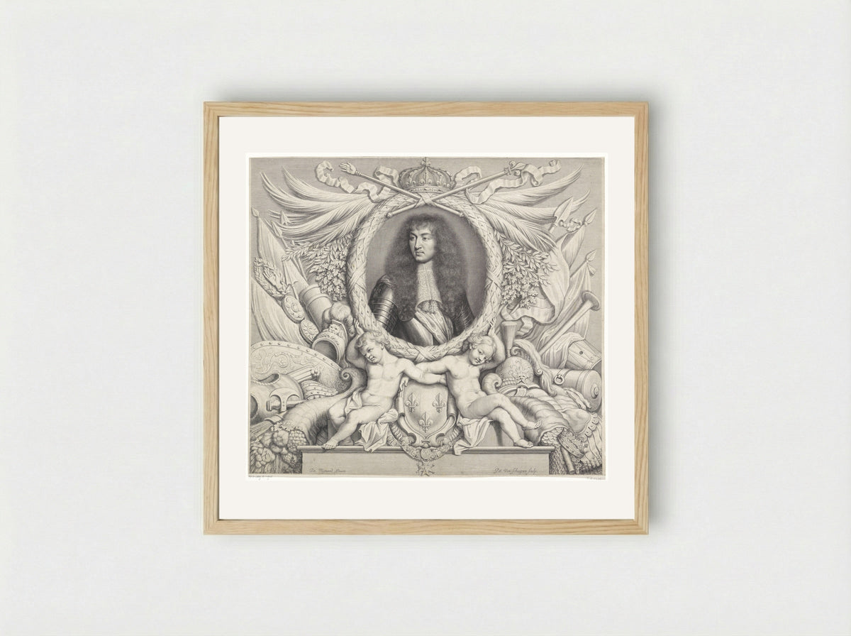 Portrait of Louis XIV - Pieter van Schuppen - Framed Print Wood