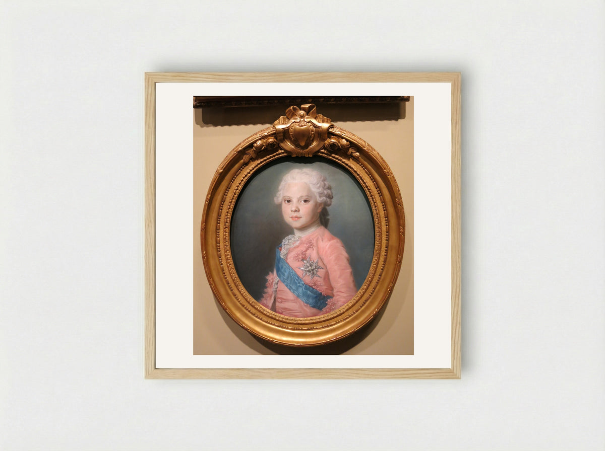 Portrait of Louis XV of France - Maurice Quentin de La Tour - Framed Print Wood