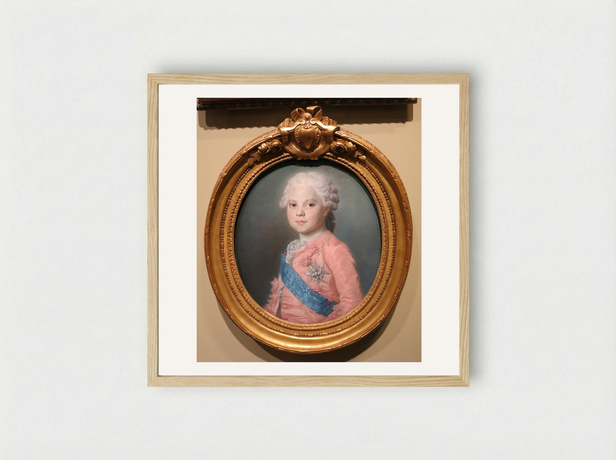 Portrait of Louis XV of France - Maurice Quentin de La Tour - Framed Print Wood