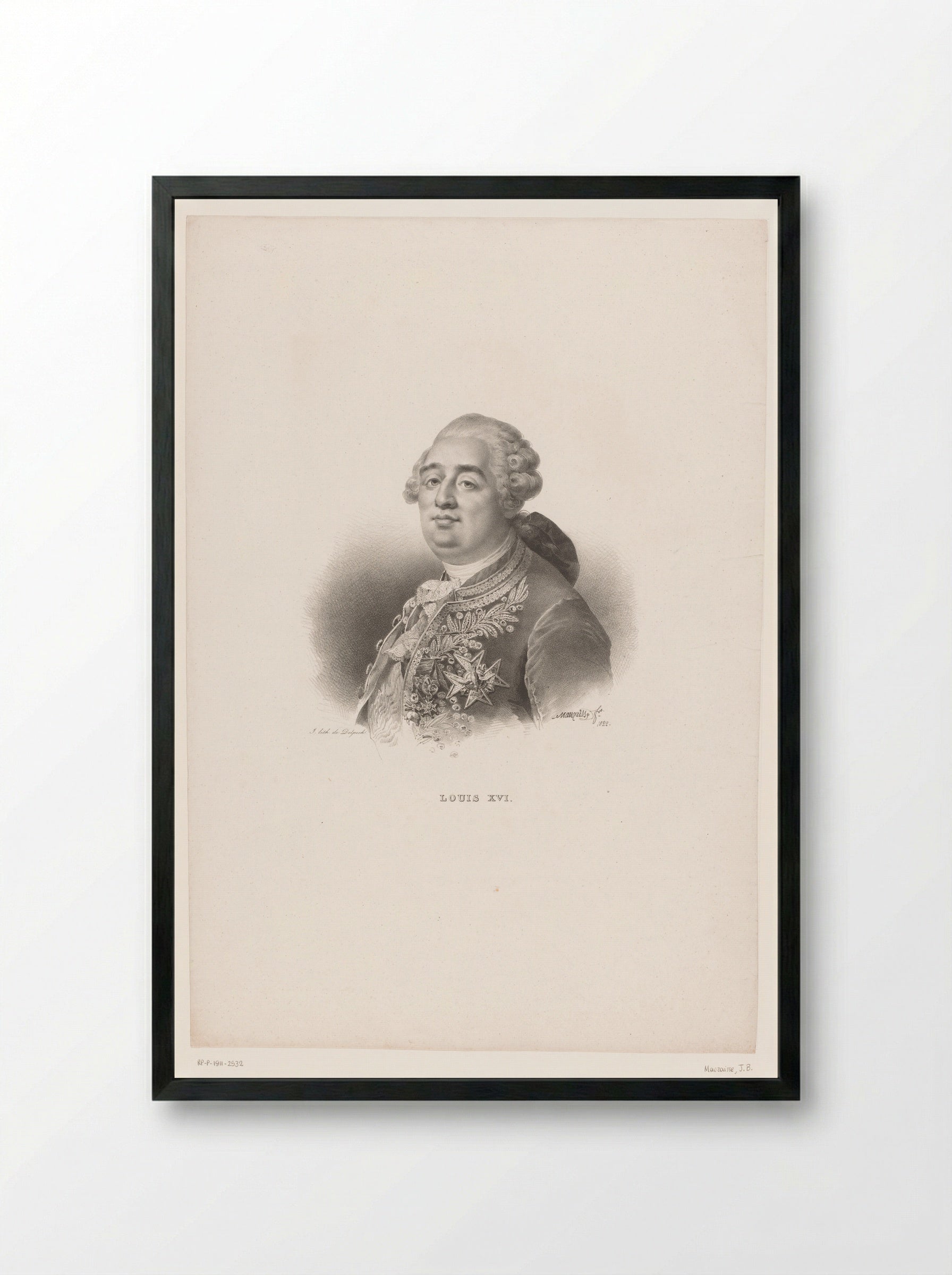 Portrait of Louis XVI - François-Séraphin Delpech - Framed Print Black