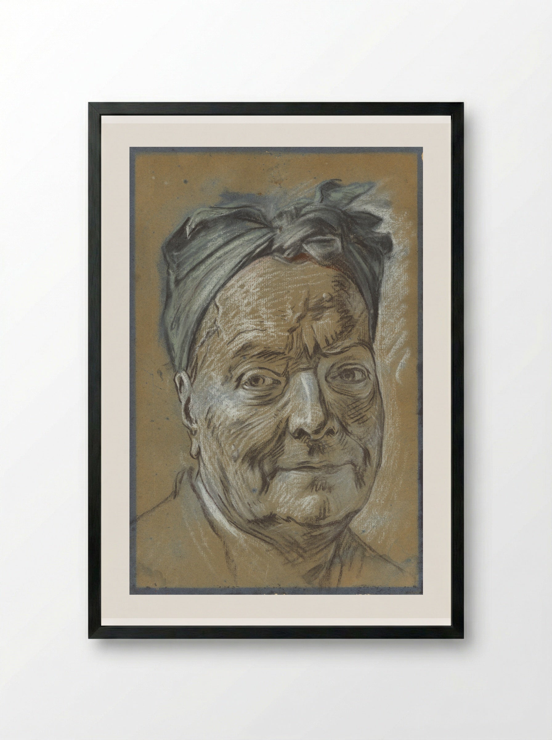 Portrait of Louis de Silvestre - Maurice Quentin de La Tour - Framed Print Black