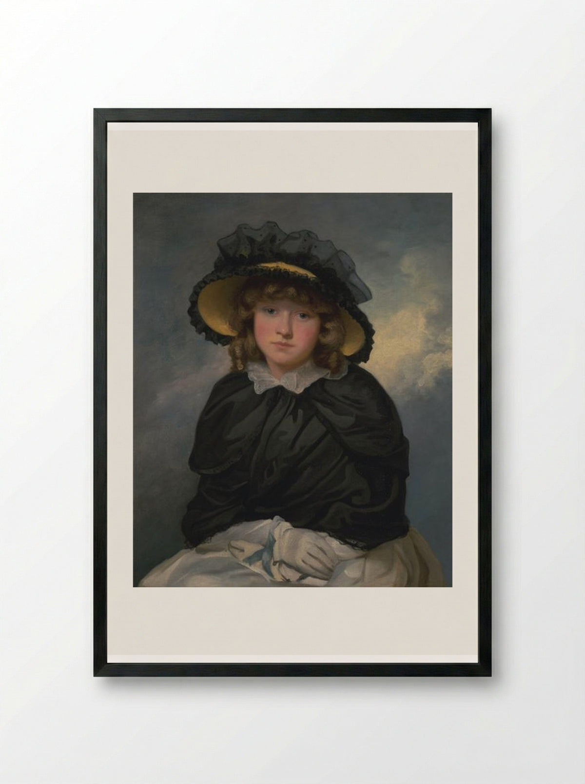 Portrait of Louisa Lane, Called 'Cecilia' - John Hoppner - Framed Print Black