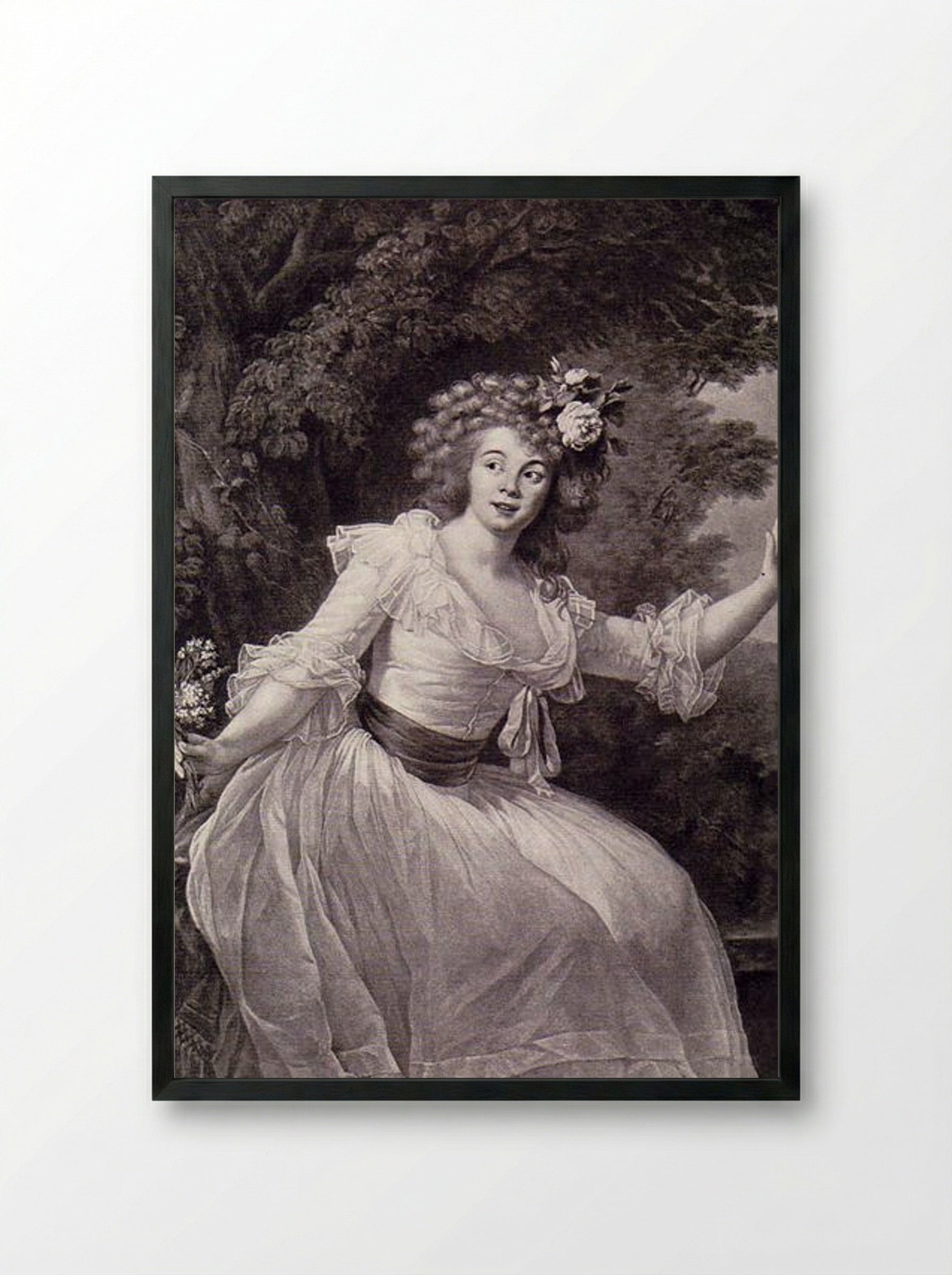 Portrait of Louise Rosalie Dugazon - Louise Elisabeth Vigée Le Brun - Framed Print Black