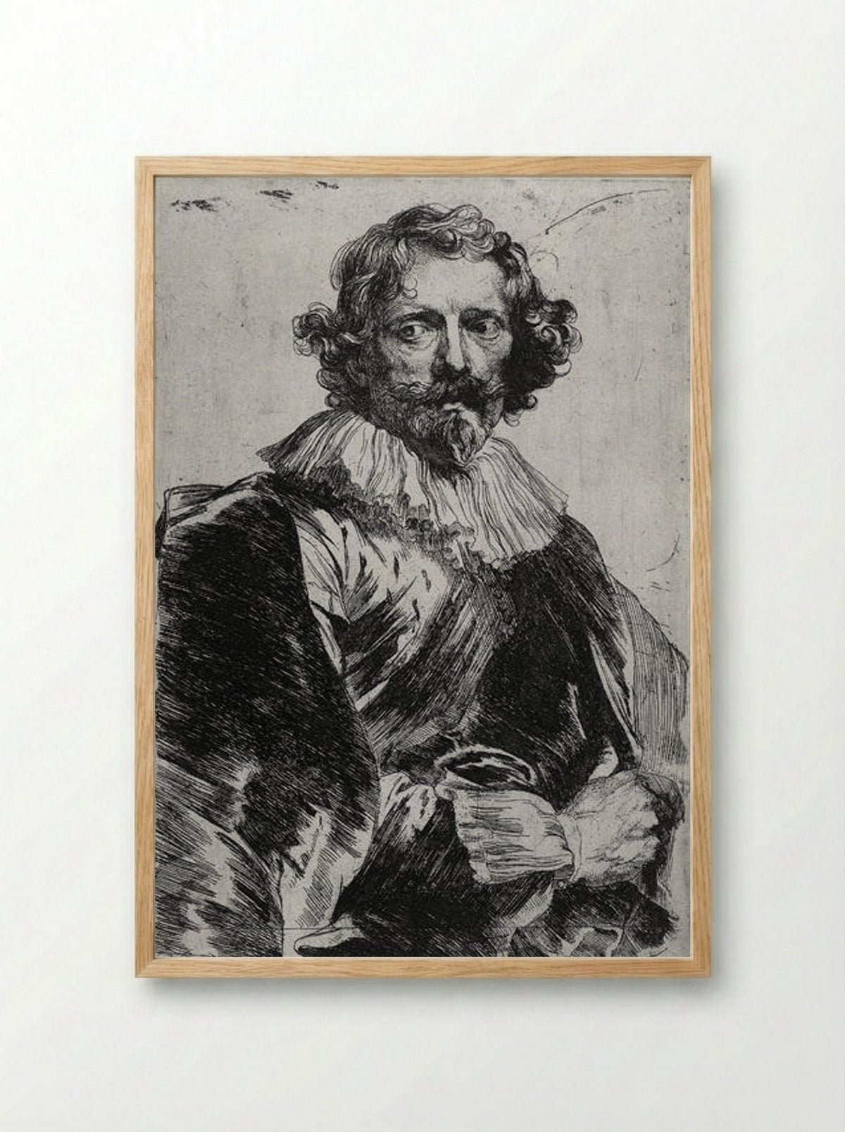Portrait of Lucas Vorsterman I - Anthony van Dyck - Framed Print Wood