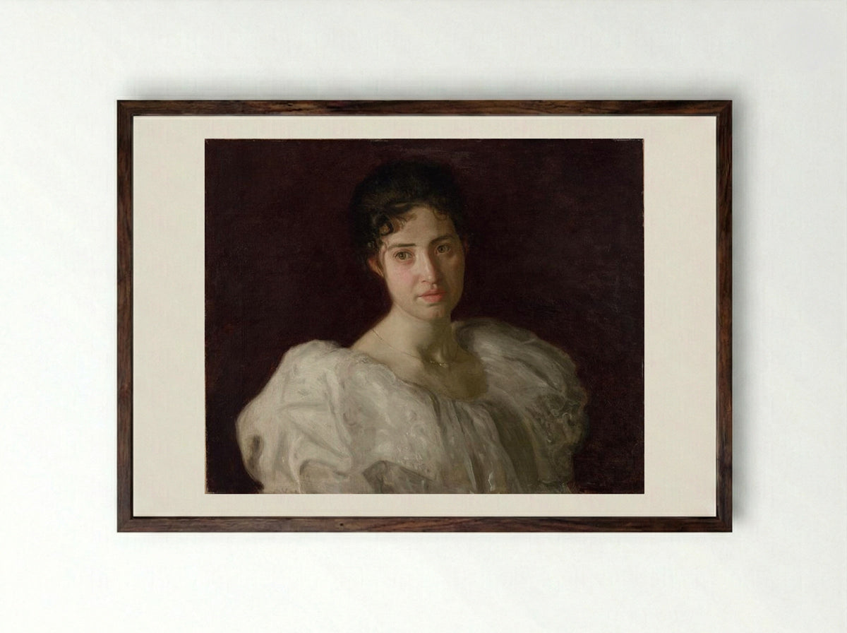 Portrait of Lucy Lewis - Thomas Eakins - Framed Print Dark Wood