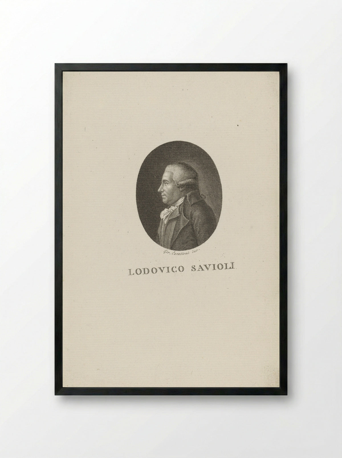 Portrait of Ludovico Savioli - Girolamo Carattoni - Framed Print Black