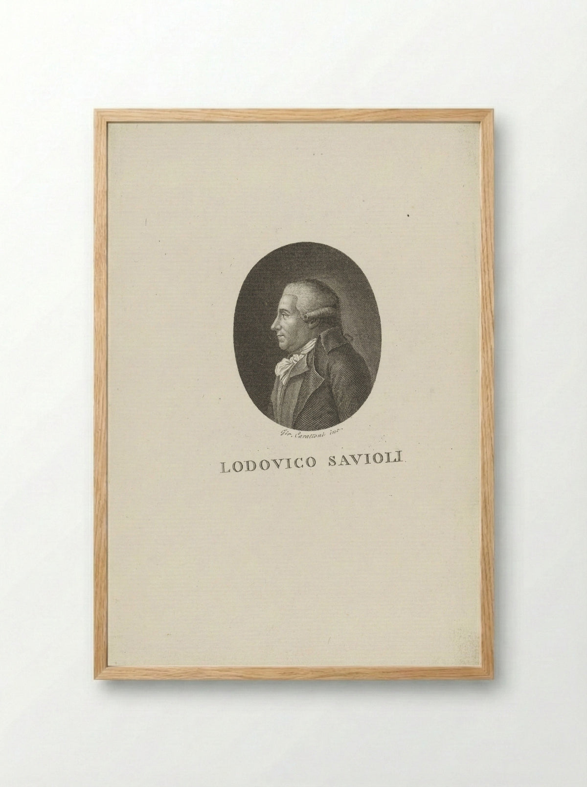 Portrait of Ludovico Savioli - Girolamo Carattoni - Framed Print Wood