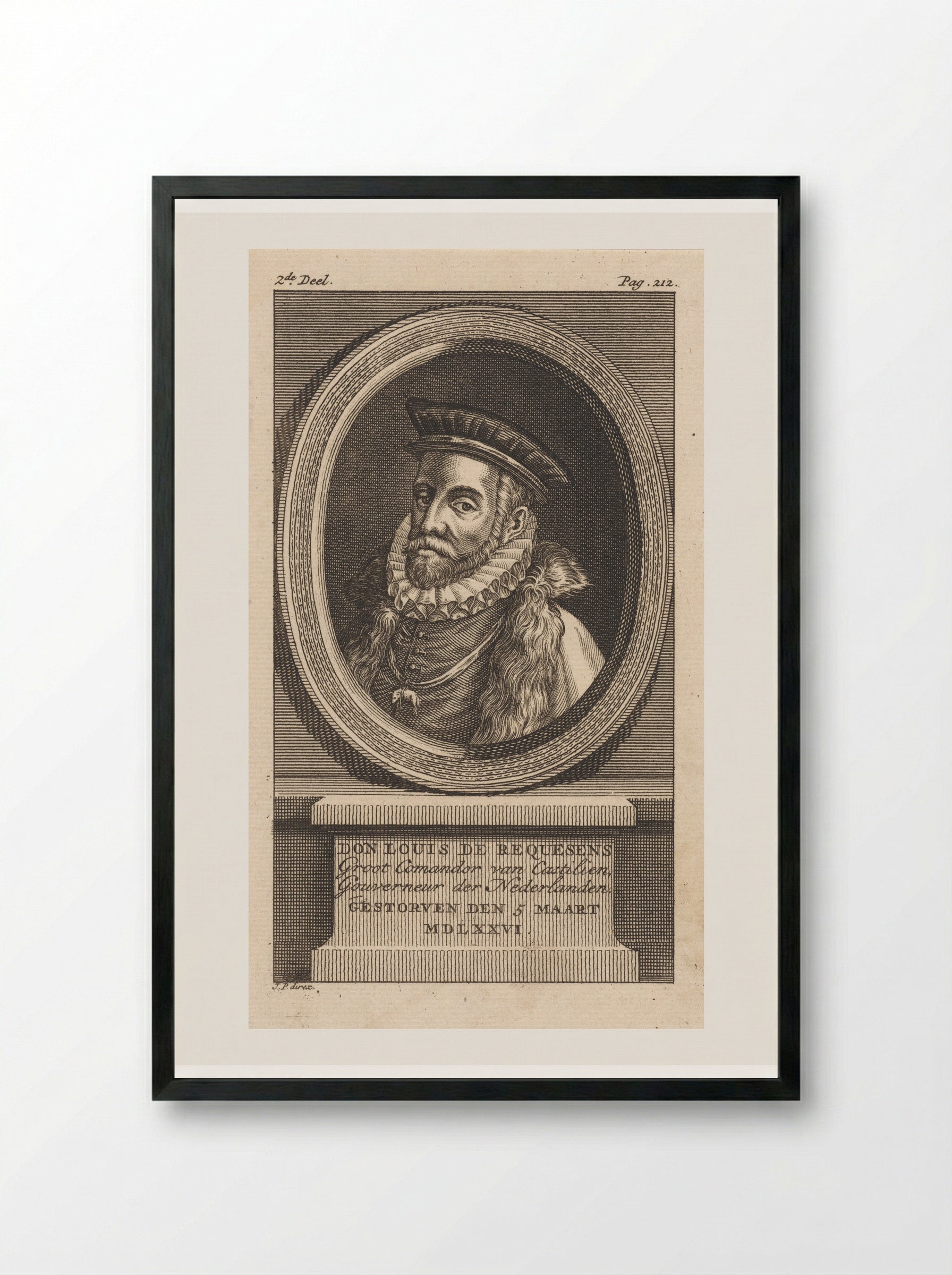 Portrait of Luis de Zúñiga y Requesens - Jan Punt - Framed Print Black