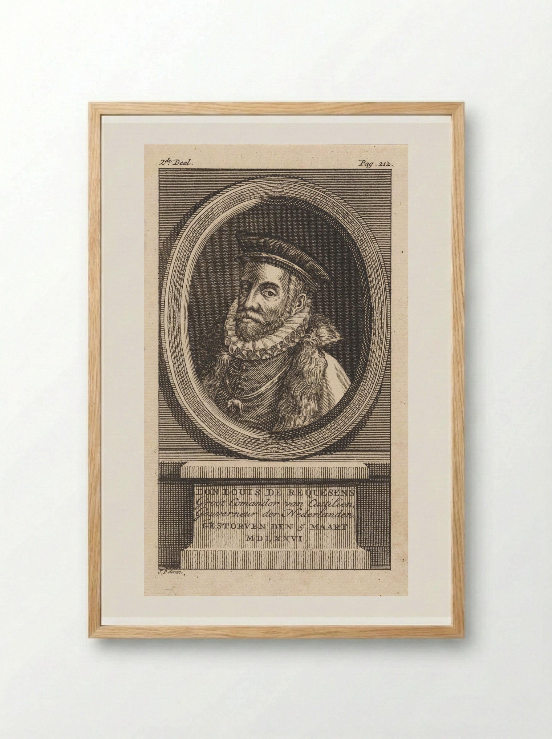 Portrait of Luis de Zúñiga y Requesens - Jan Punt - Framed Print Wood