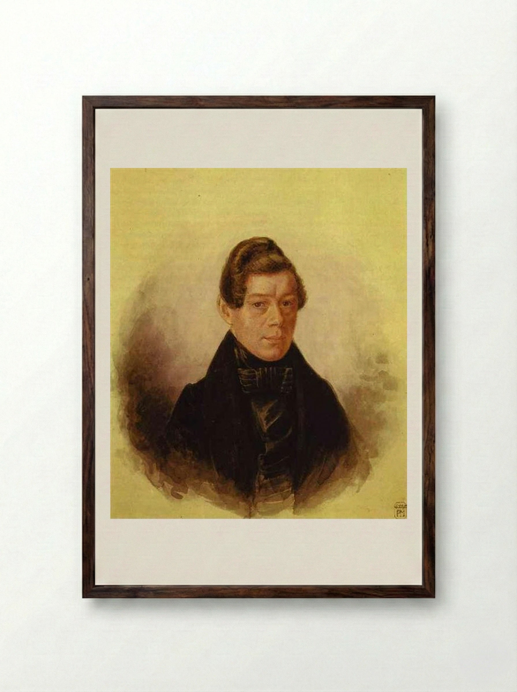 Portrait of M. M. Rodivanovsky - Pavel Fedotov - Framed Print Dark Wood
