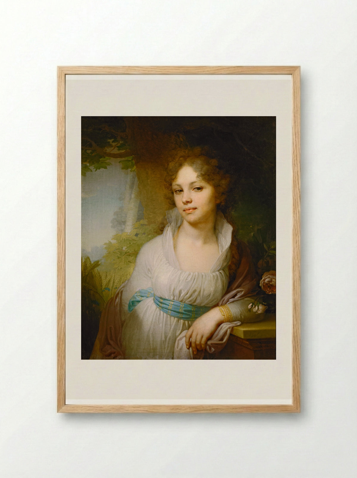 Portrait of M.I. Lopukhina - Vladimir Borovikovsky - Framed Print Wood