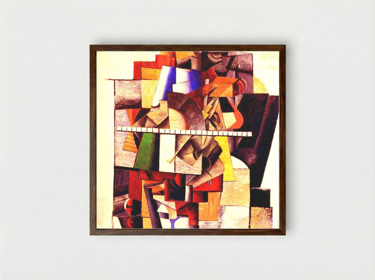 Portrait of M.V. Matyushin - Kazimir Malevich - Framed Print Dark Wood