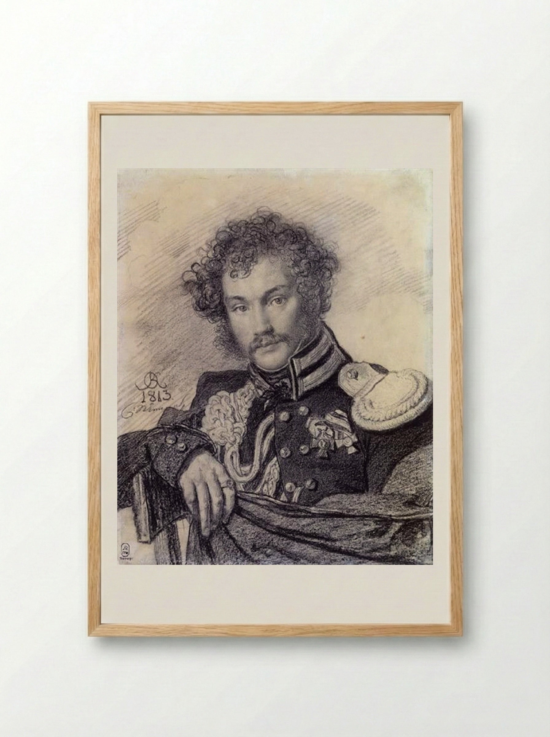 Portrait of M. Lansky - Orest Kiprensky - Framed Print Wood