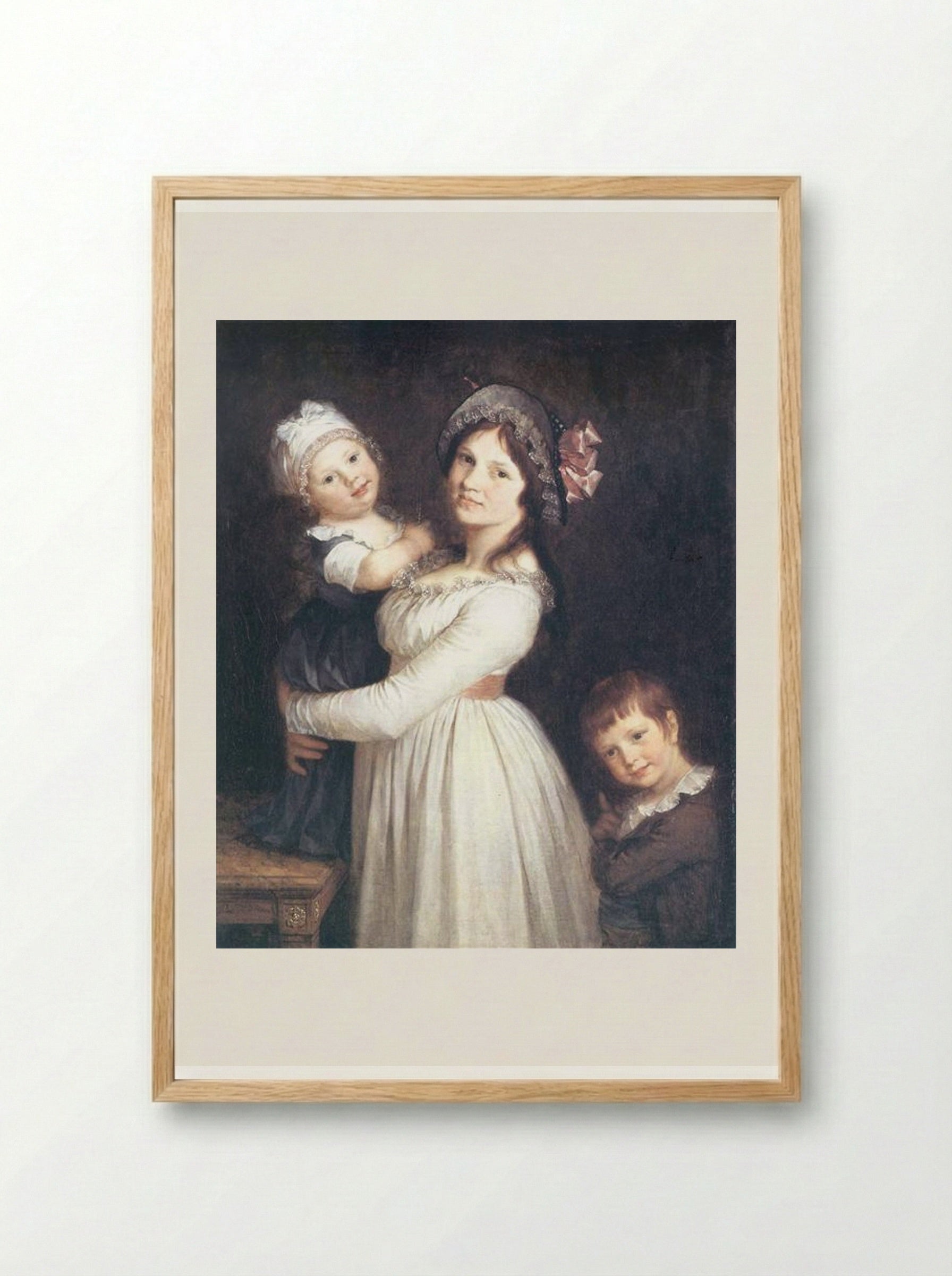 Portrait of Madame Anthony and Her Children - Pierre-Paul Prud'hon - Framed Print Wood