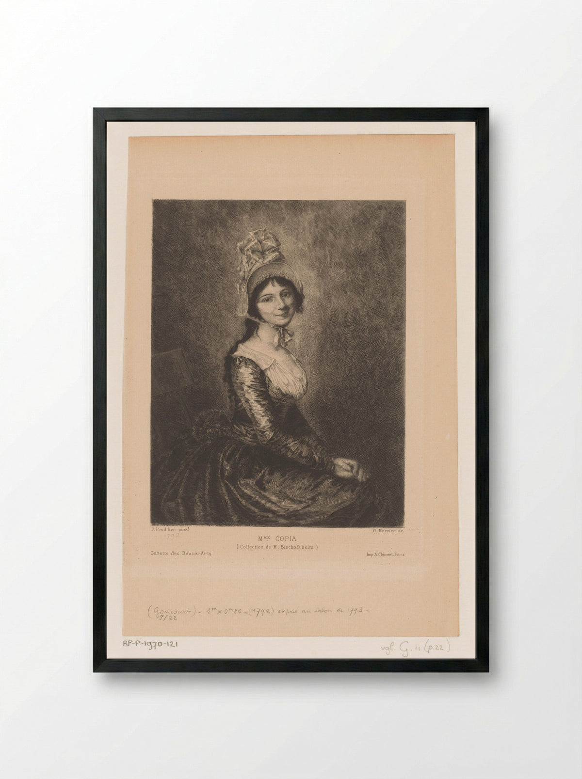 Portrait of Madame Copia - Pierre-Paul Prud'hon - Framed Print Black