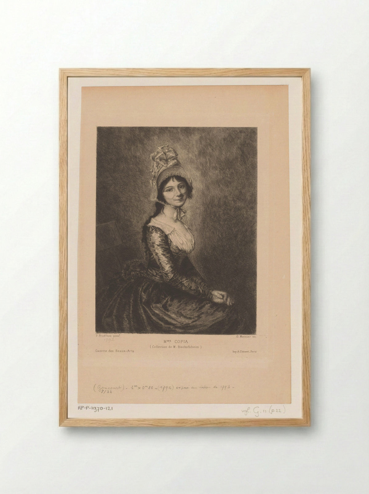 Portrait of Madame Copia - Pierre-Paul Prud'hon - Framed Print Wood