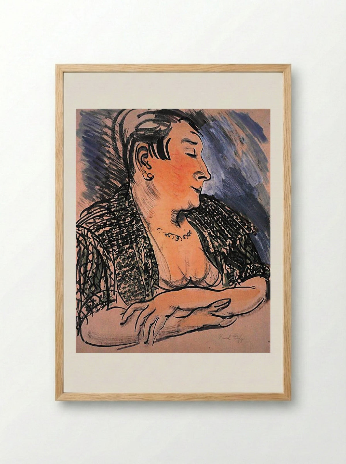 Portrait of Madame Dufy - Raoul Dufy - Framed Print Wood