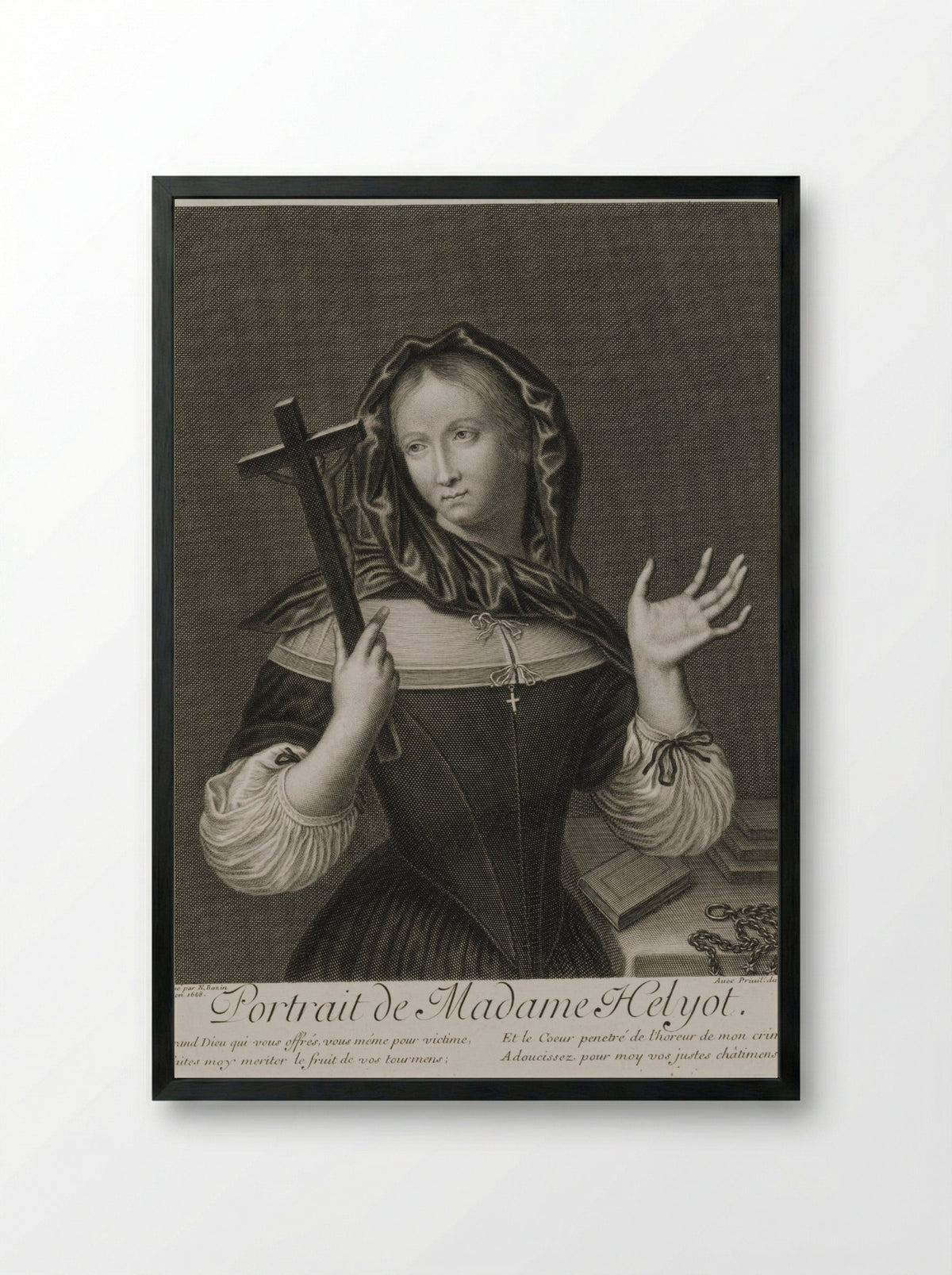 Portrait of Madame Helyot - Nicolas Bazin - Framed Print Black