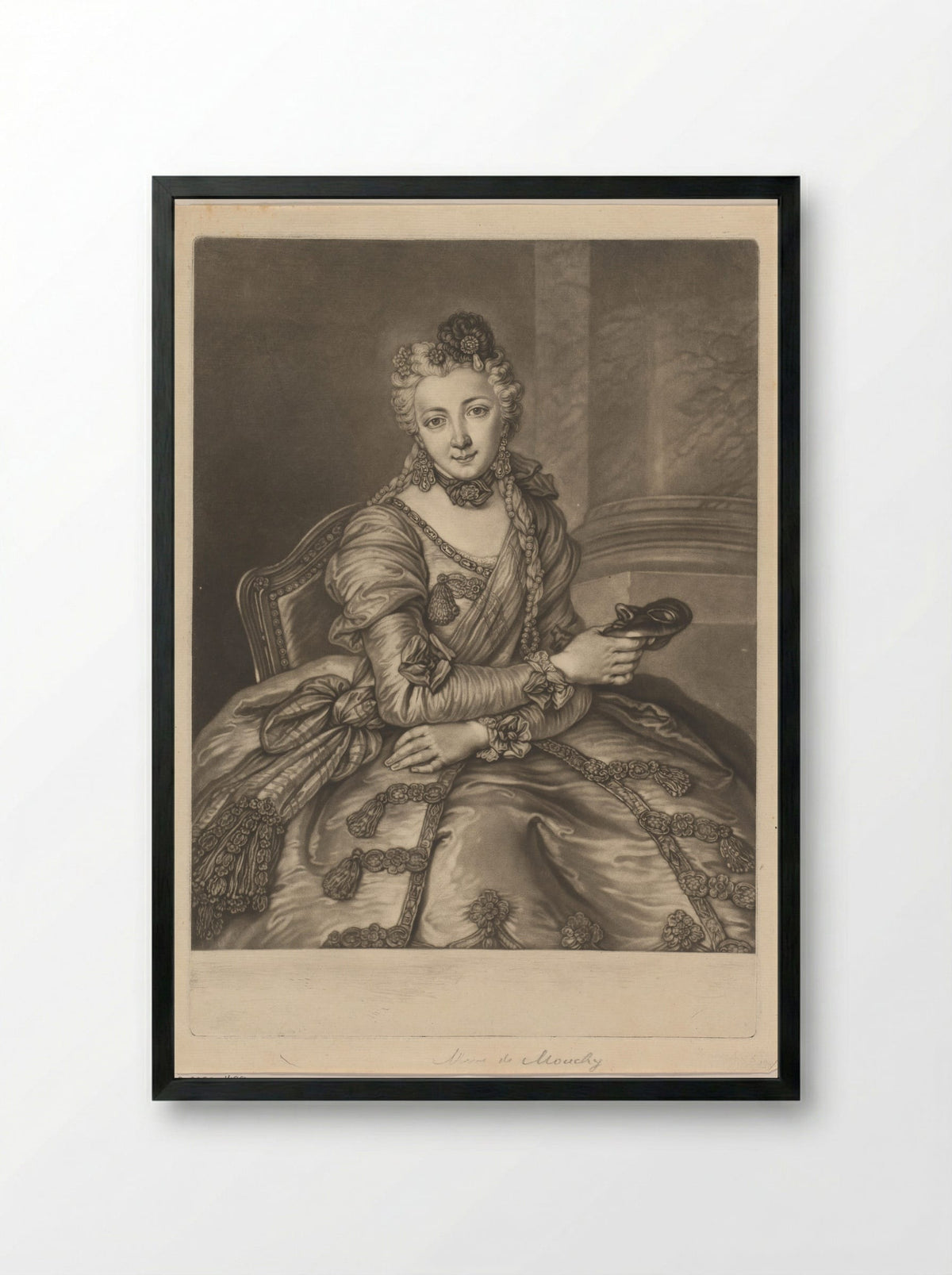 Portrait of Madame de Mouchy - Richard Purcell - Framed Print Black