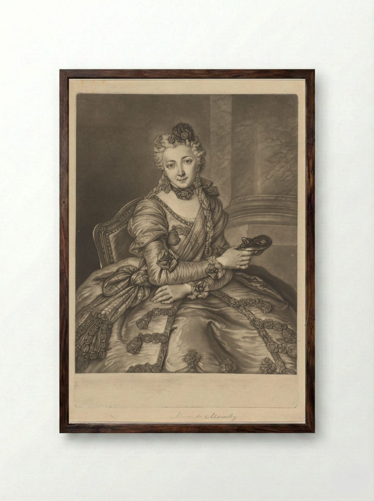 Portrait of Madame de Mouchy - Richard Purcell - Framed Print Dark Wood