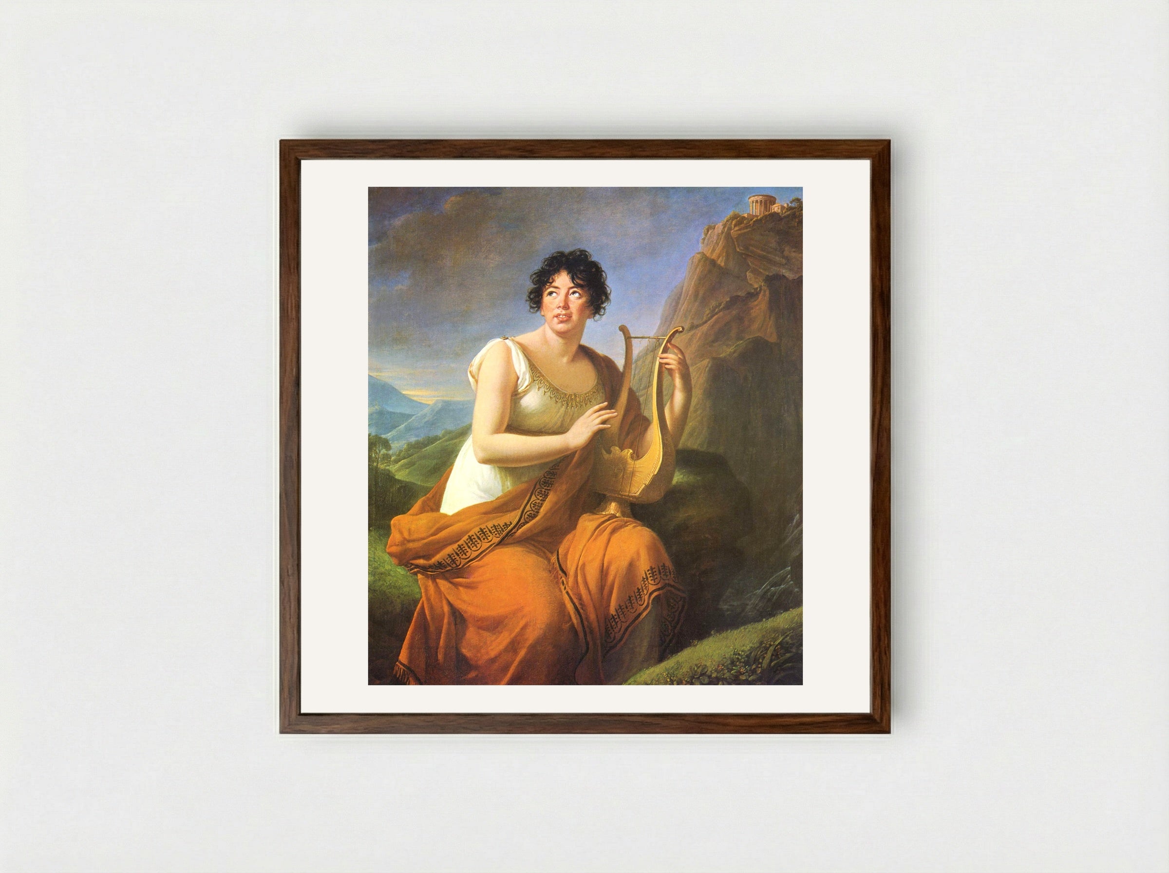 Portrait of Madame de Staël as Corinne - Louise Elisabeth Vigée Le Brun - Framed Print Dark Wood