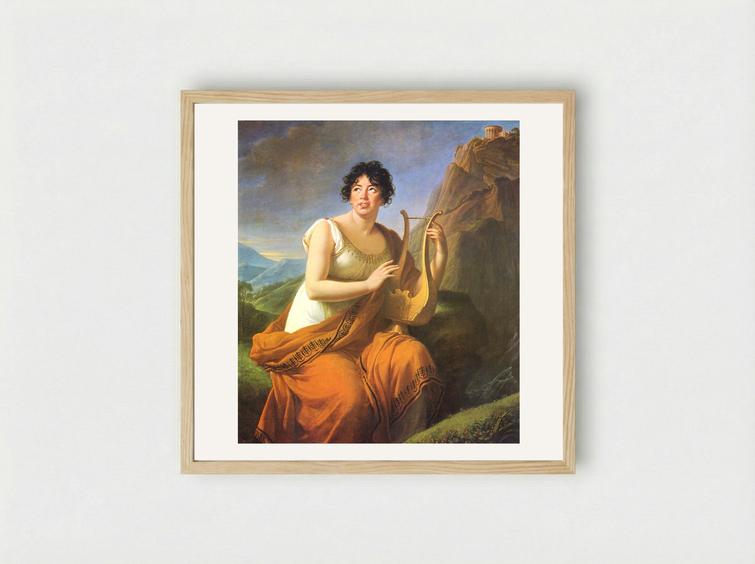 Portrait of Madame de Staël as Corinne - Louise Elisabeth Vigée Le Brun - Framed Print Wood