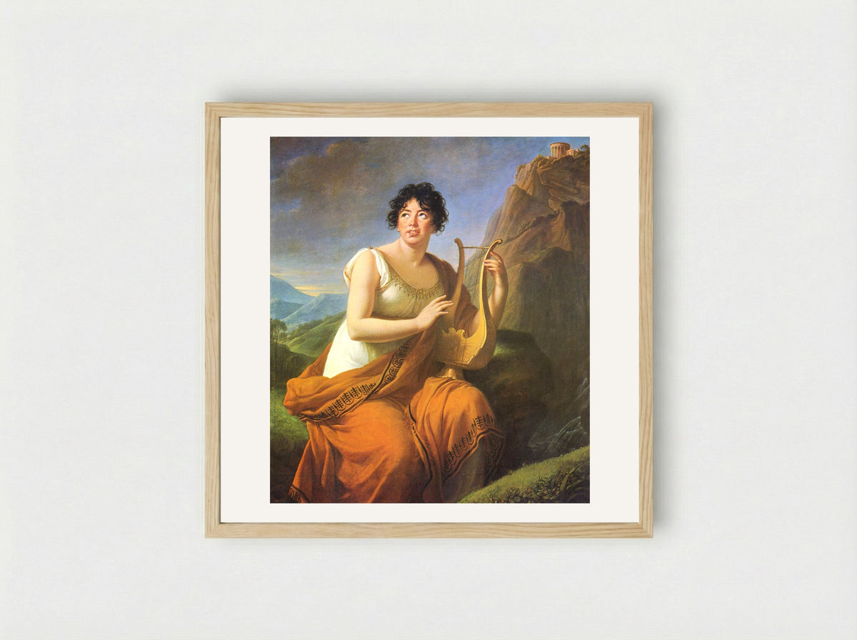 Portrait of Madame de Staël as Corinne - Louise Elisabeth Vigée Le Brun - Framed Print Wood