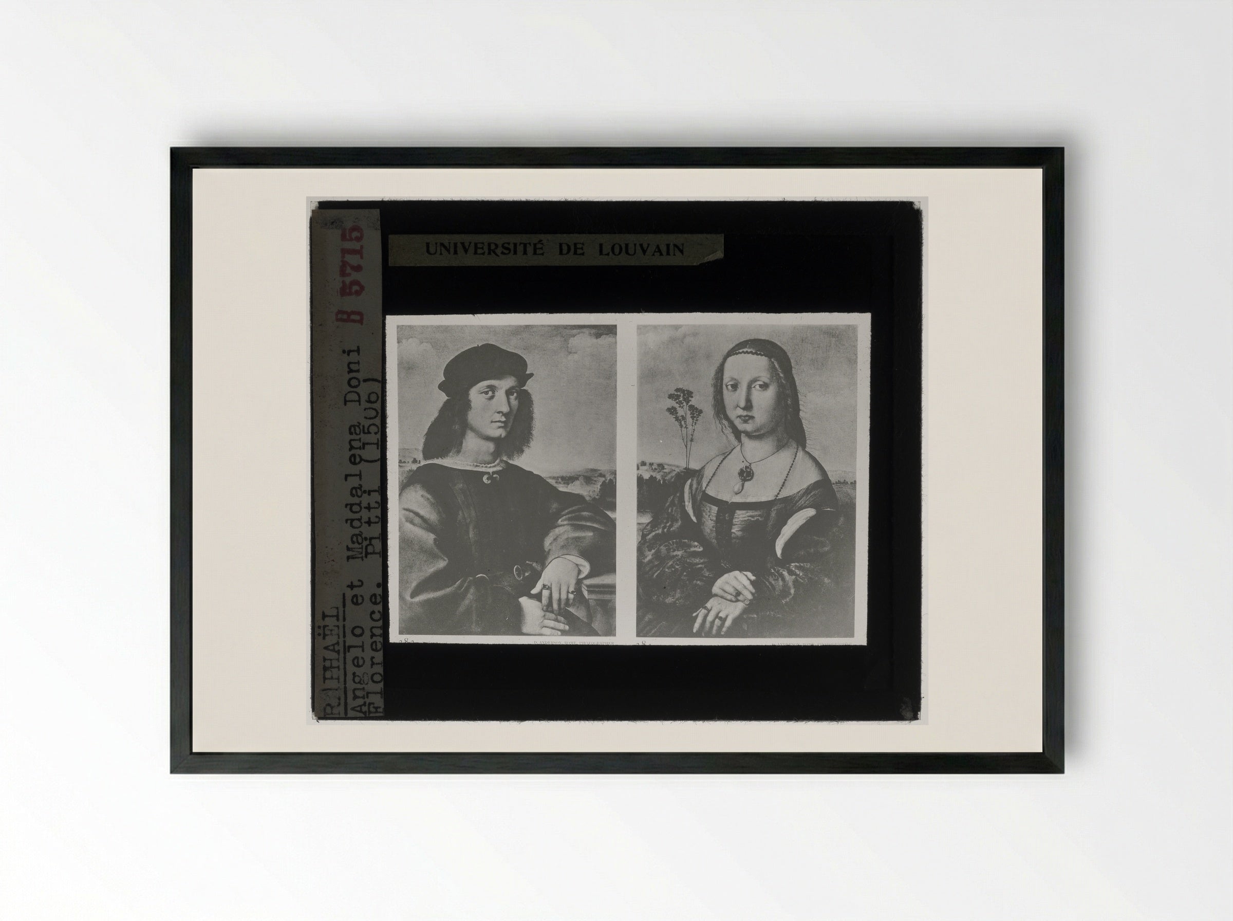 Portrait of Maddalena Doni - Raphael - Framed Print Black