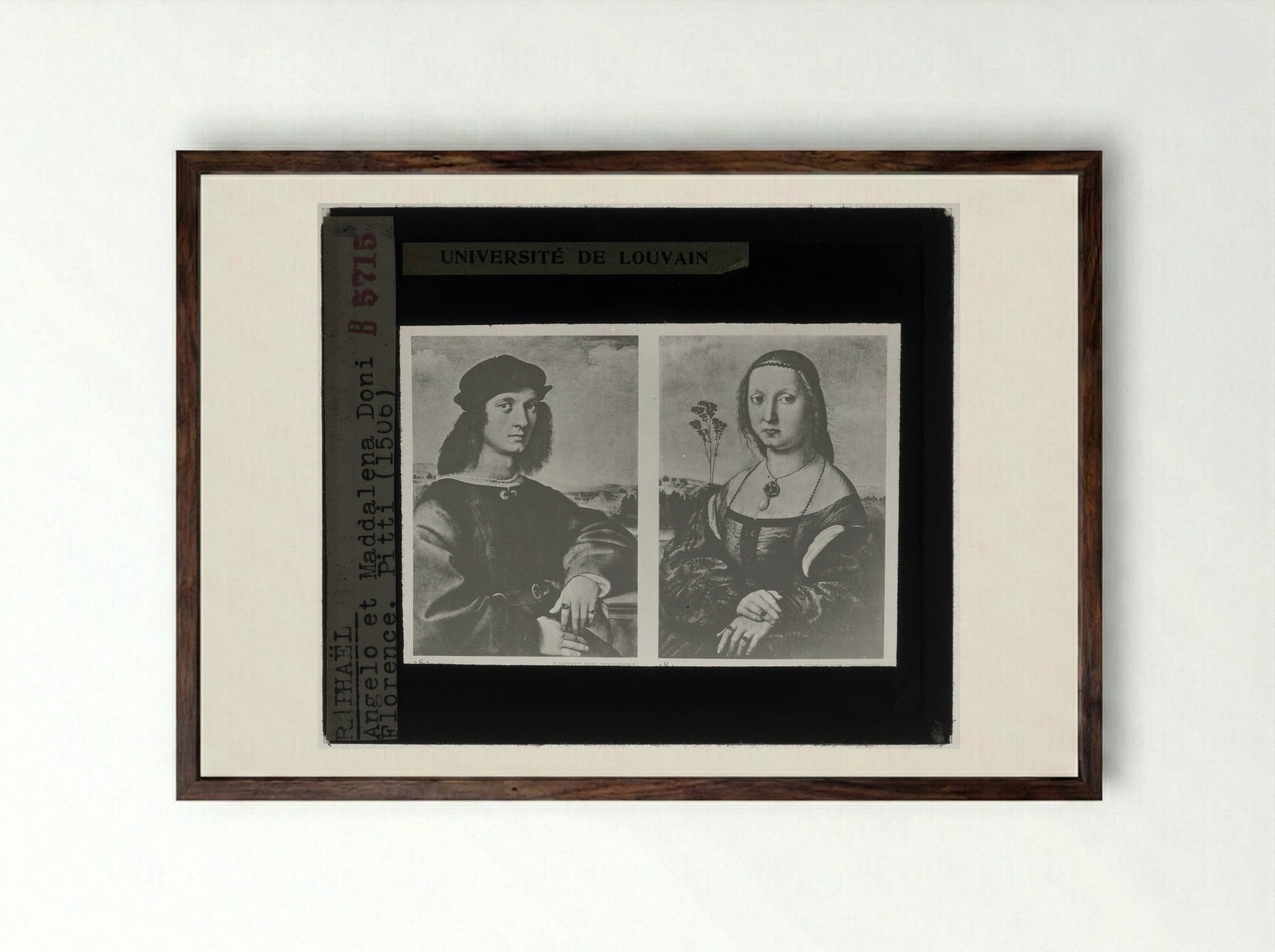 Portrait of Maddalena Doni - Raphael - Framed Print Dark Wood