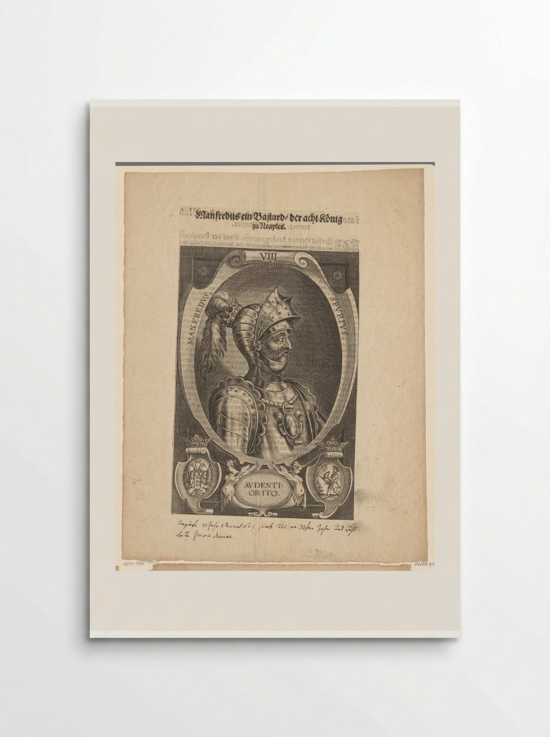 Portrait of Manfred of Sicily - Lucas Kilian - Poster