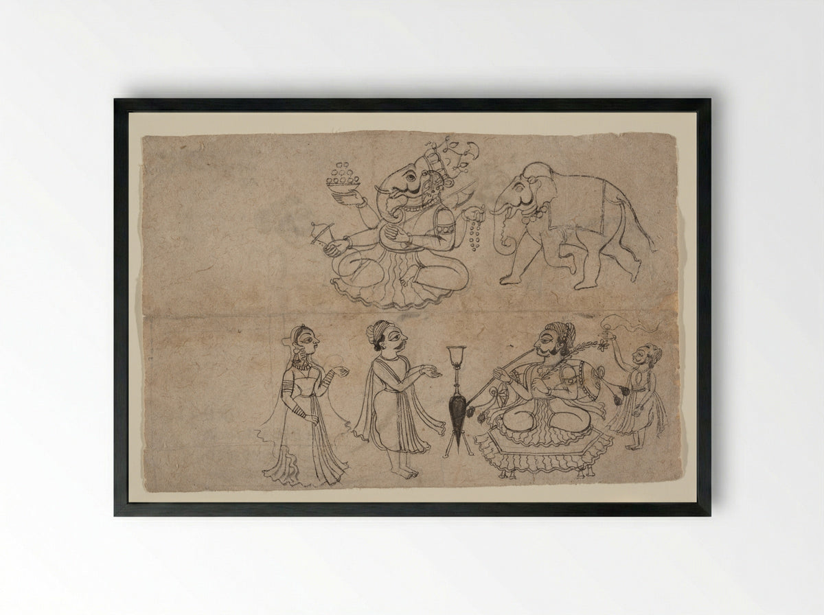 Portrait of Manya Sahib Man Rup Sagarji - Manak - Framed Print Black