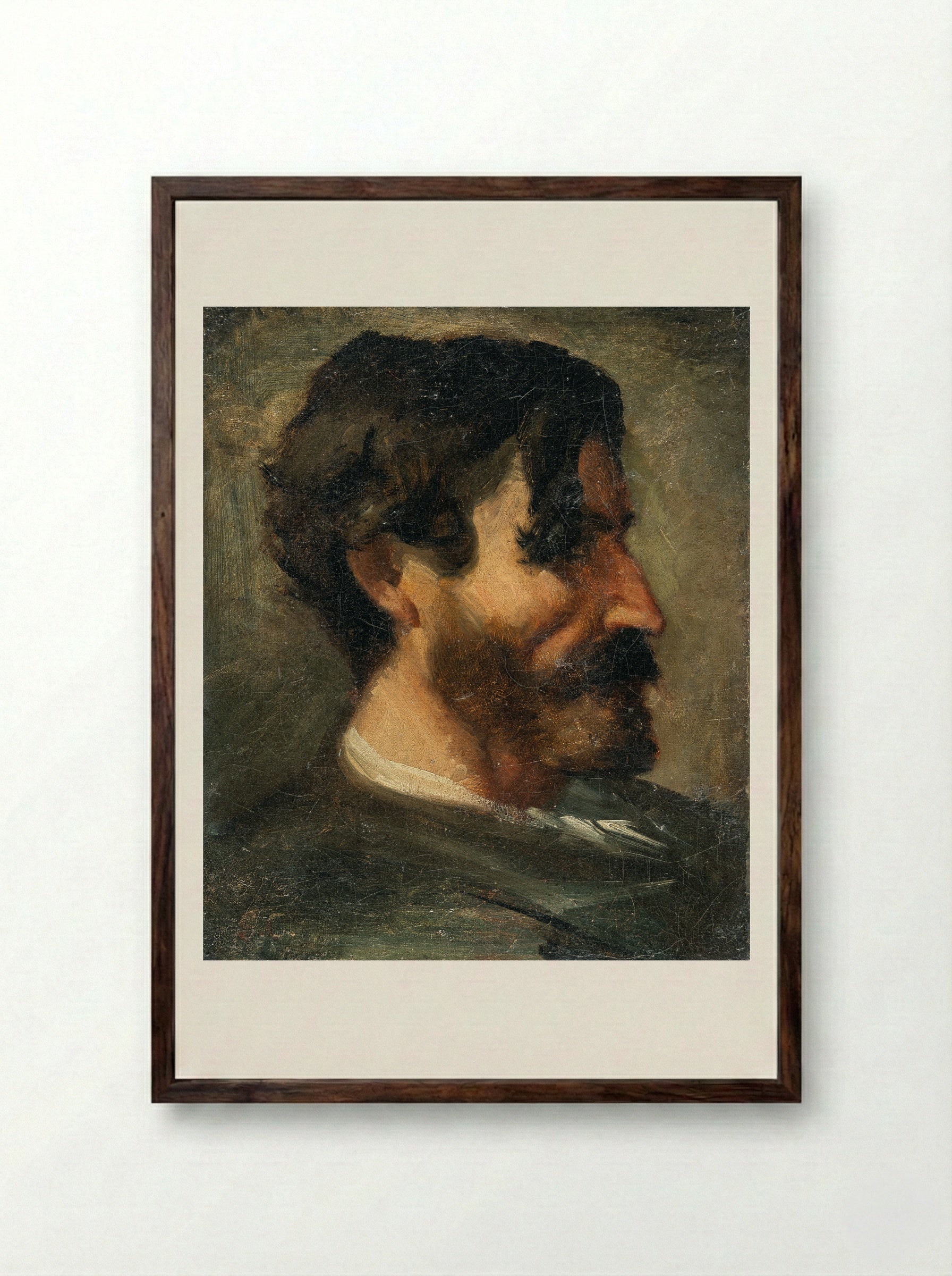 Portrait of Marc Trapadoux - Gustave Courbet - Framed Print Dark Wood