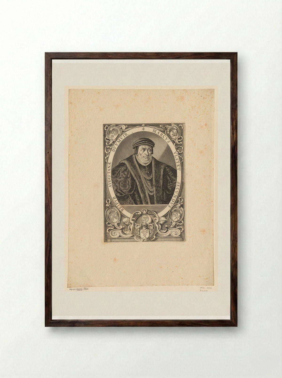 Portrait of Marcus Ulstet - Lucas Kilian - Framed Print Dark Wood