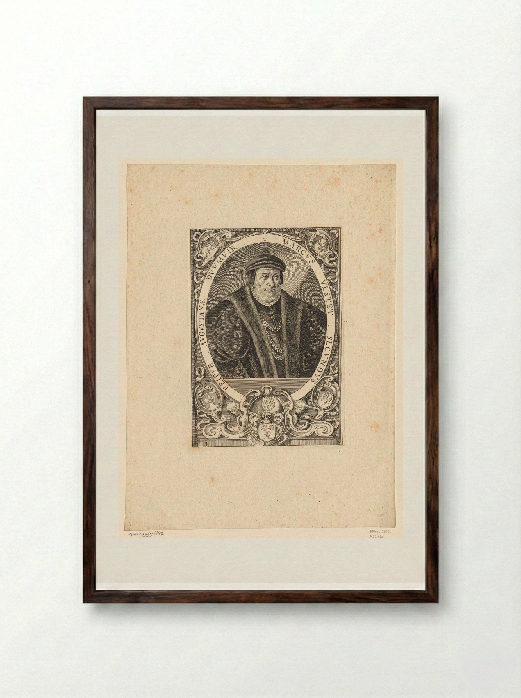 Portrait of Marcus Ulstet - Lucas Kilian - Framed Print Dark Wood