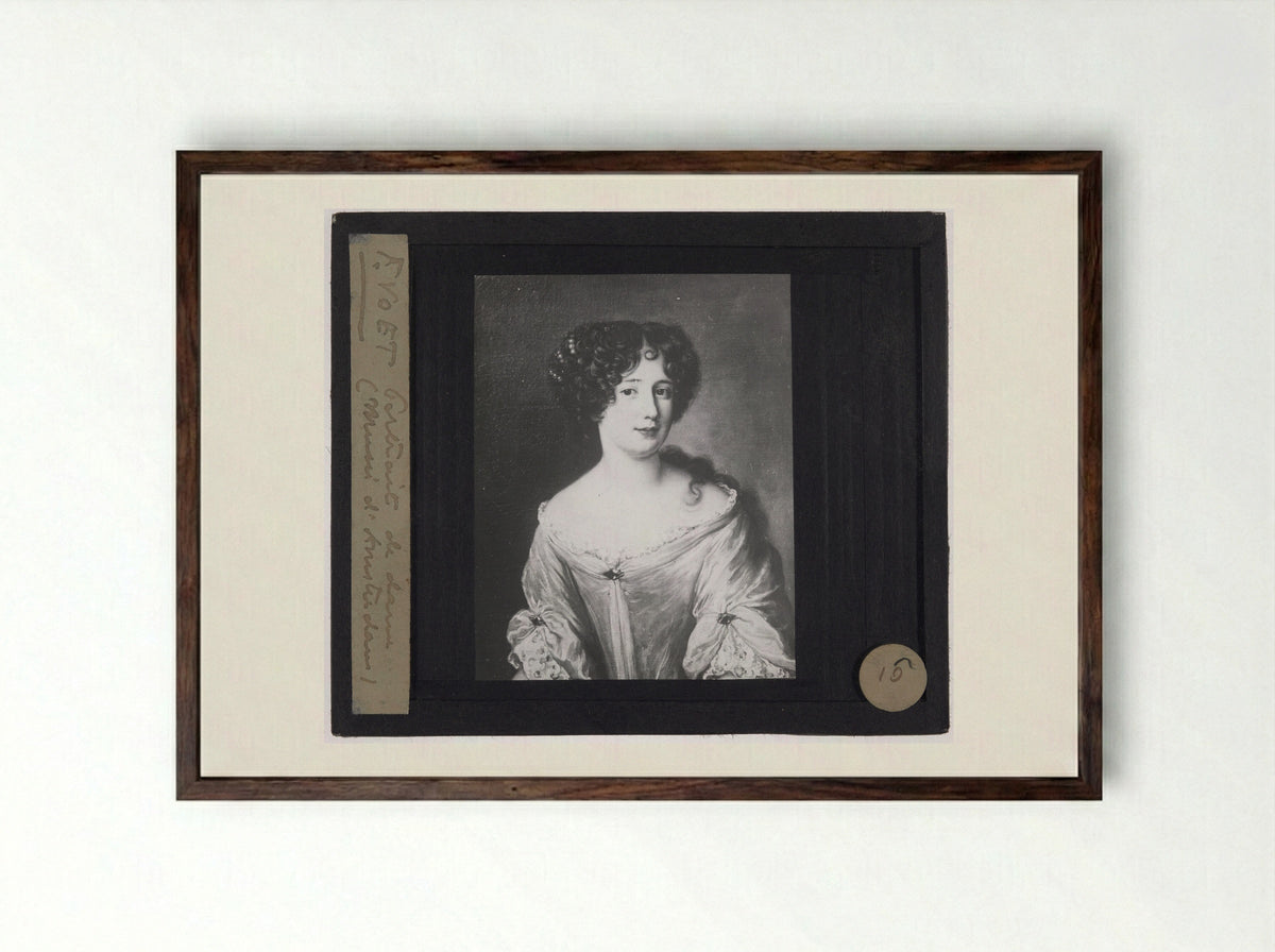 Portrait of Maria Mancini - Jacob Ferdinand Voet - Framed Print Dark Wood
