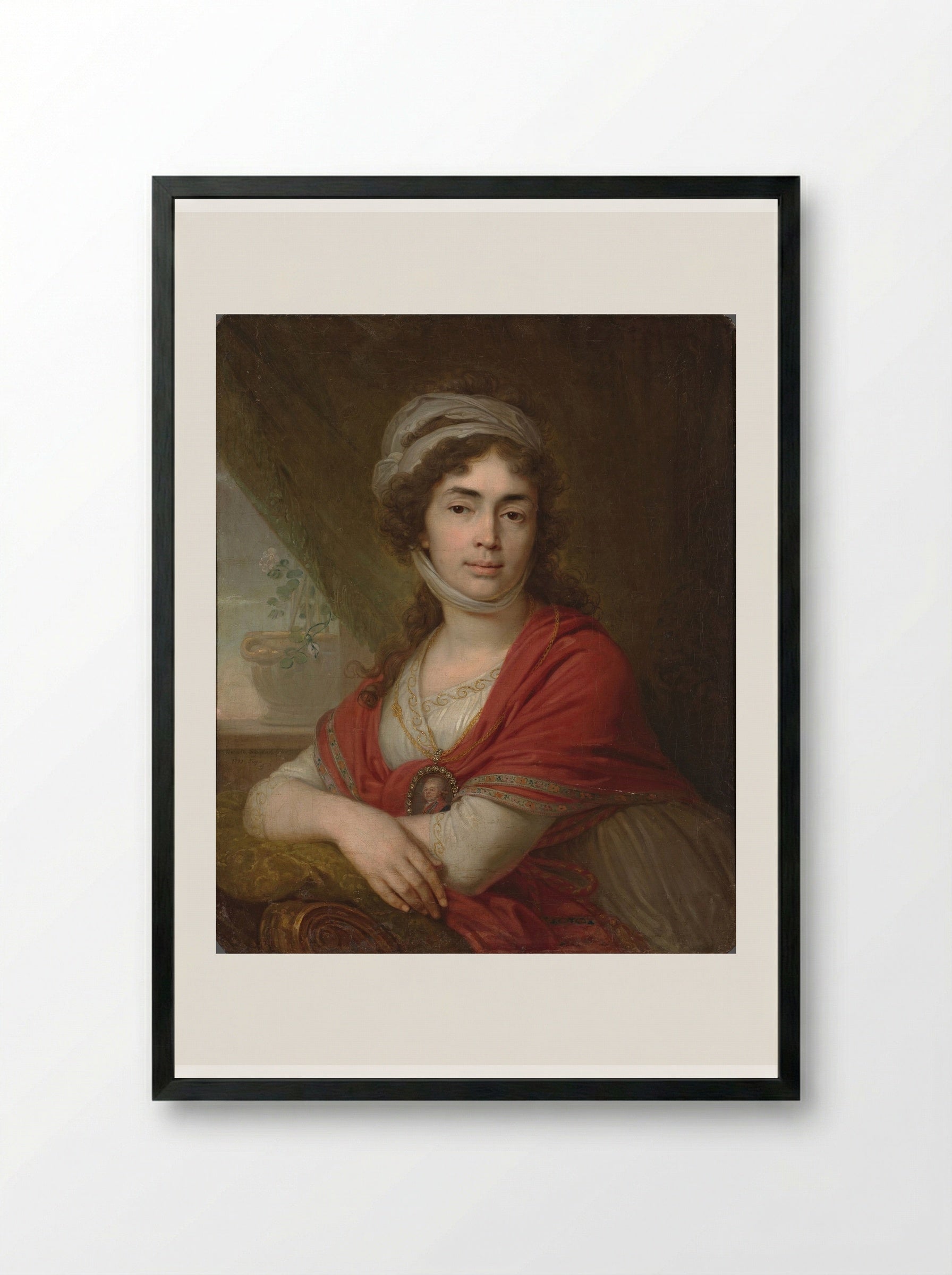 Portrait of Maria Norova - Vladimir Borovikovsky - Framed Print Black