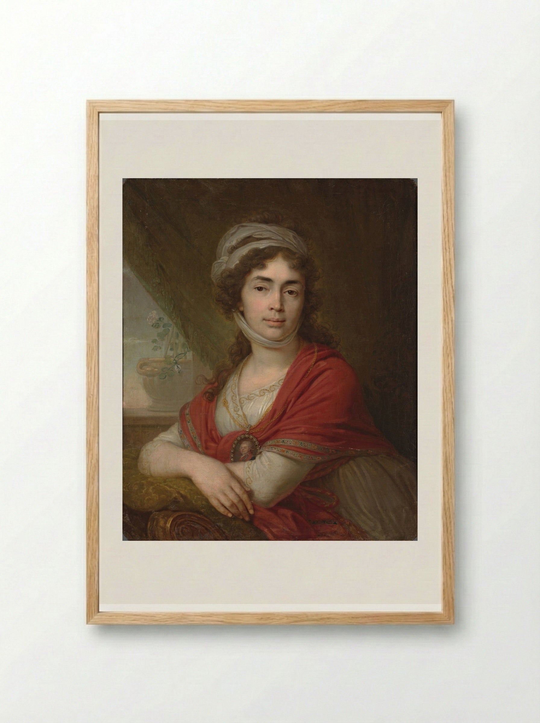 Portrait of Maria Norova - Vladimir Borovikovsky - Framed Print Wood