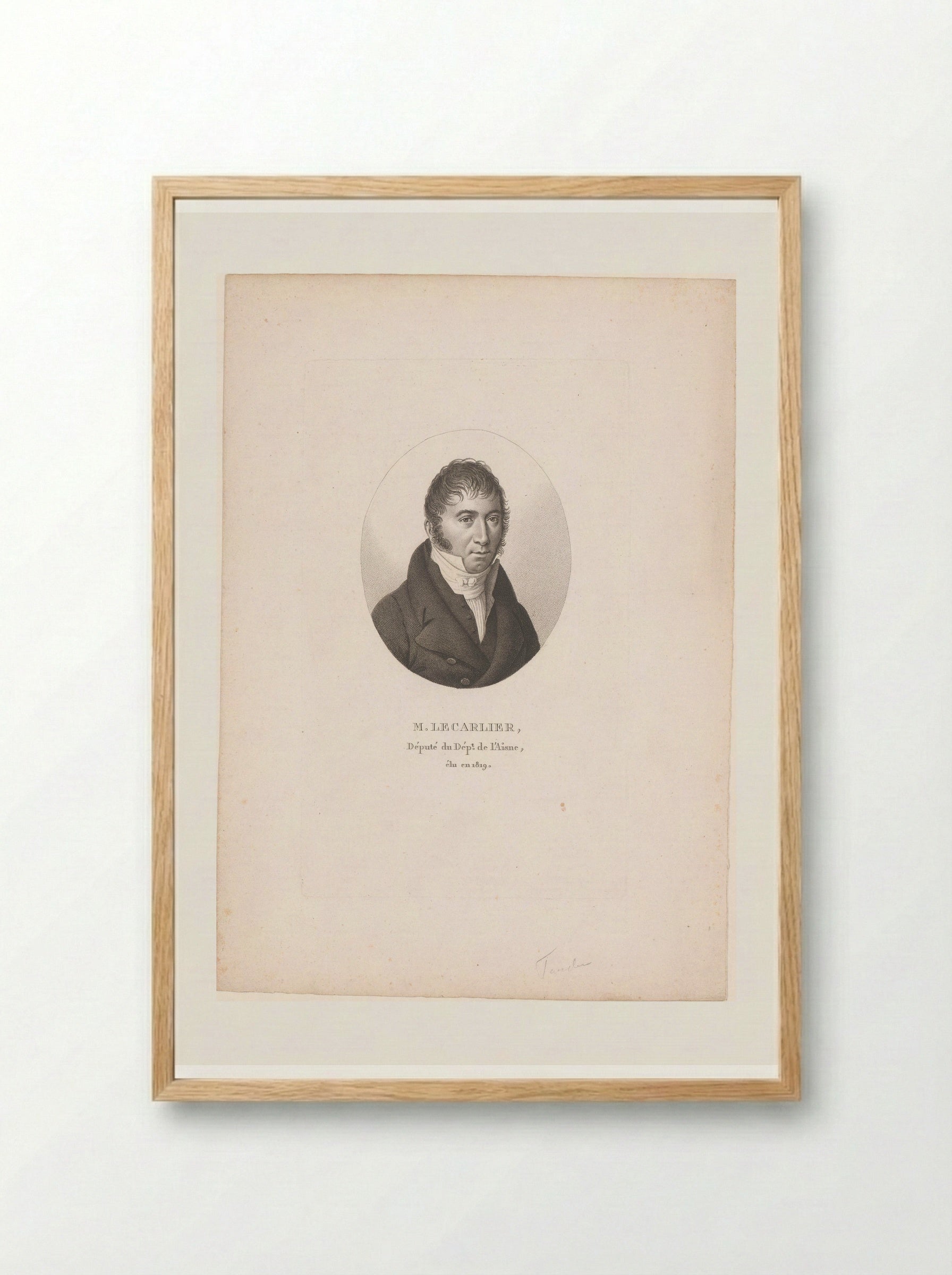 Portrait of Marie Charles Henri Philibert Le Carlier d'Ardon - Ambroise Tardieu - Framed Print Wood