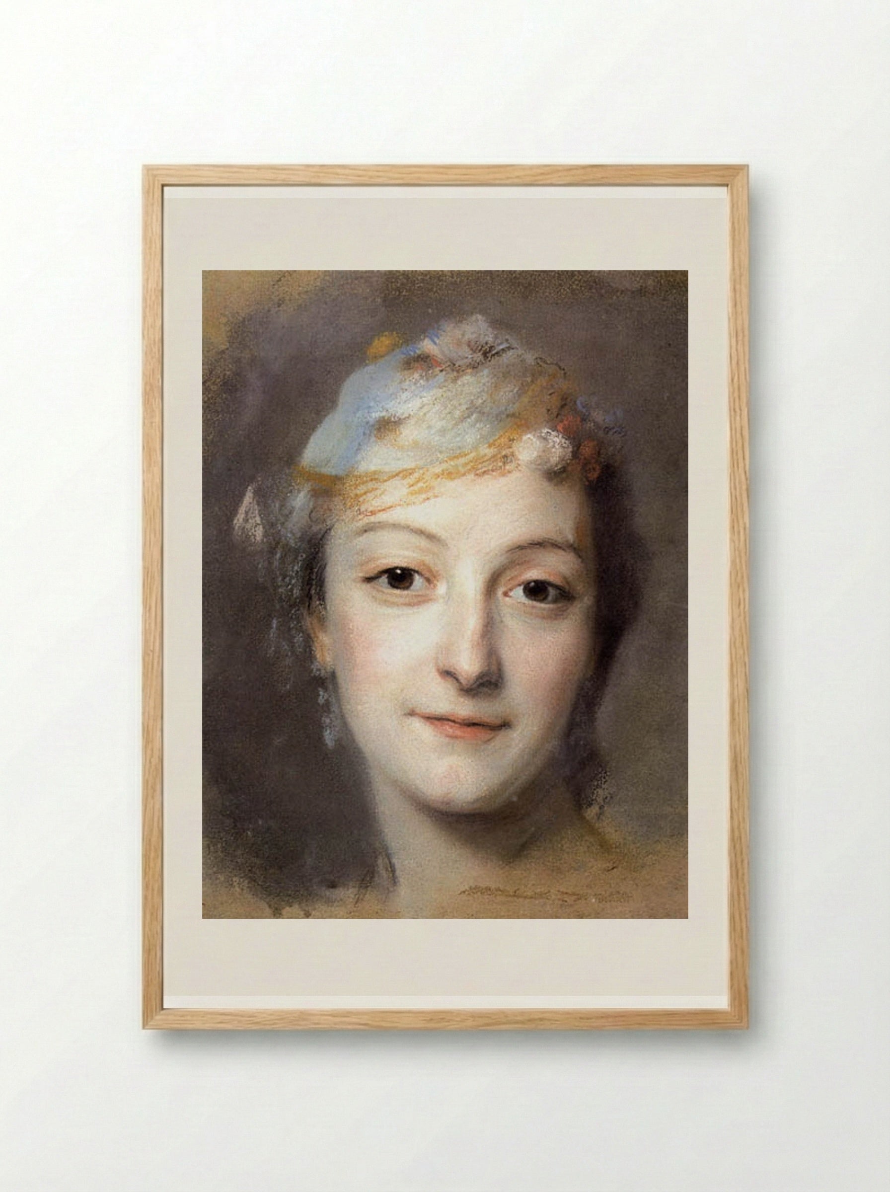 Portrait of Marie Fel - Maurice Quentin de La Tour - Framed Print Wood