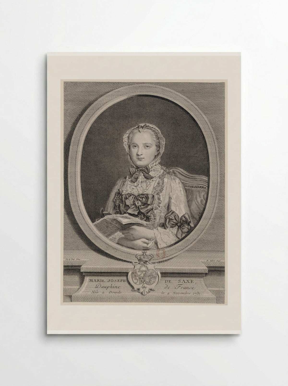 Portrait of Marie-Josephe of Saxony - Maurice Quentin de La Tour - Poster